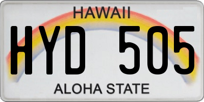 HI license plate HYD505