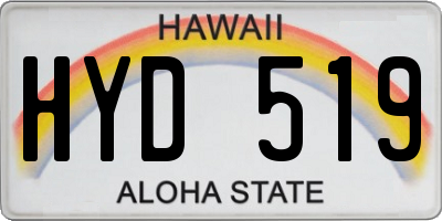 HI license plate HYD519