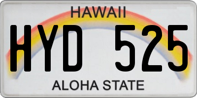 HI license plate HYD525