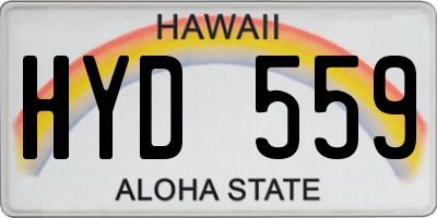 HI license plate HYD559