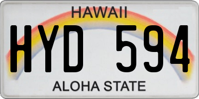 HI license plate HYD594
