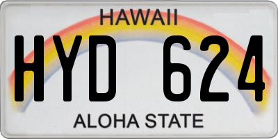 HI license plate HYD624