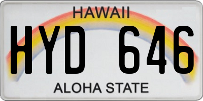 HI license plate HYD646