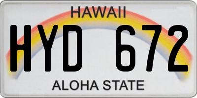 HI license plate HYD672