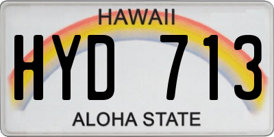 HI license plate HYD713
