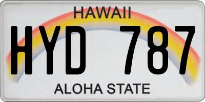 HI license plate HYD787