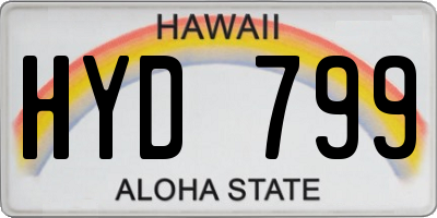 HI license plate HYD799
