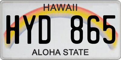 HI license plate HYD865