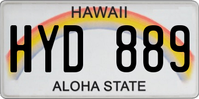 HI license plate HYD889