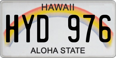 HI license plate HYD976