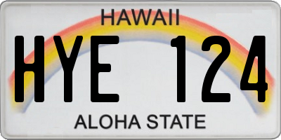 HI license plate HYE124