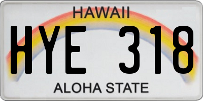 HI license plate HYE318