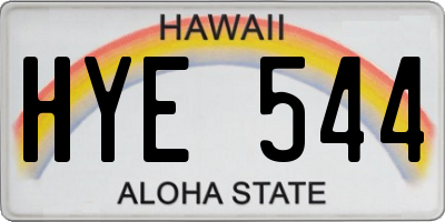 HI license plate HYE544