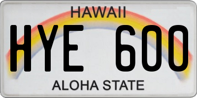 HI license plate HYE600