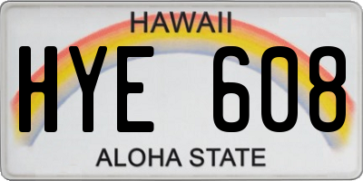 HI license plate HYE608
