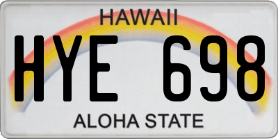 HI license plate HYE698