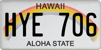 HI license plate HYE706