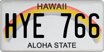 HI license plate HYE766