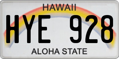HI license plate HYE928