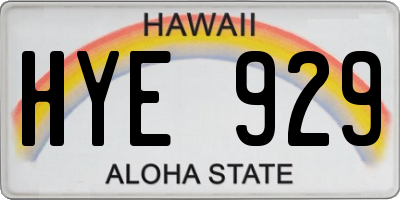 HI license plate HYE929
