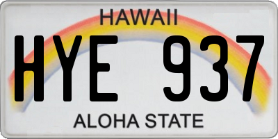 HI license plate HYE937