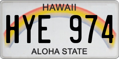 HI license plate HYE974