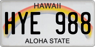 HI license plate HYE988