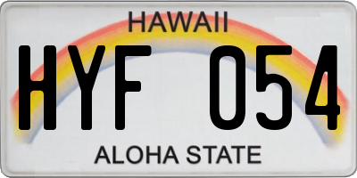 HI license plate HYF054