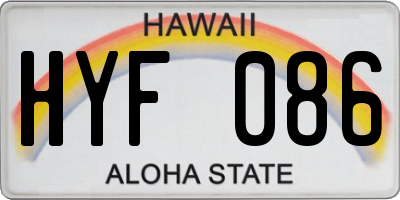 HI license plate HYF086