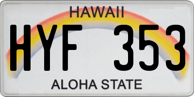 HI license plate HYF353