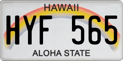 HI license plate HYF565