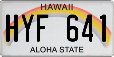 HI license plate HYF641