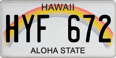HI license plate HYF672