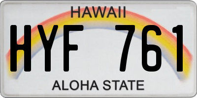 HI license plate HYF761