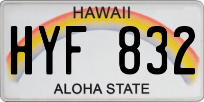 HI license plate HYF832