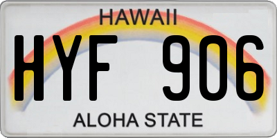 HI license plate HYF906
