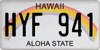 HI license plate HYF941