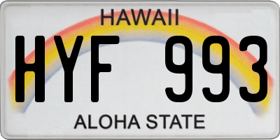 HI license plate HYF993
