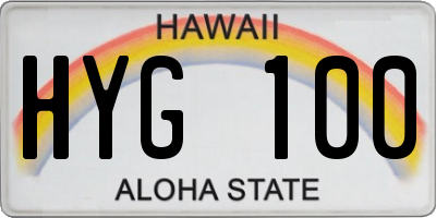 HI license plate HYG100