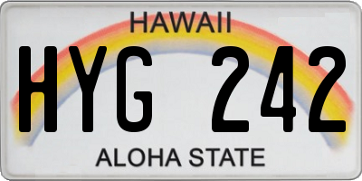 HI license plate HYG242