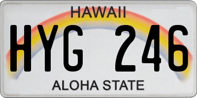 HI license plate HYG246