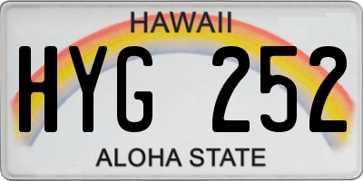 HI license plate HYG252