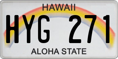 HI license plate HYG271