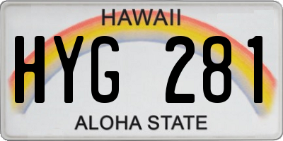 HI license plate HYG281