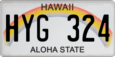 HI license plate HYG324