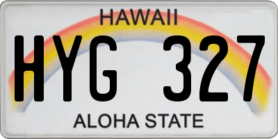 HI license plate HYG327