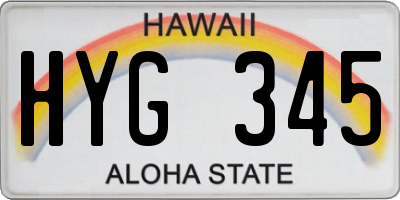 HI license plate HYG345