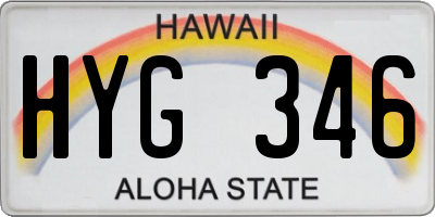 HI license plate HYG346
