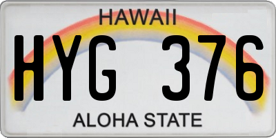 HI license plate HYG376