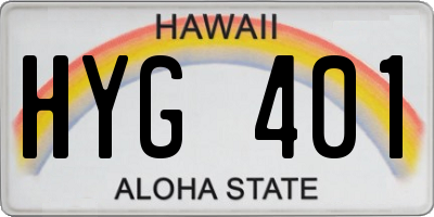 HI license plate HYG401